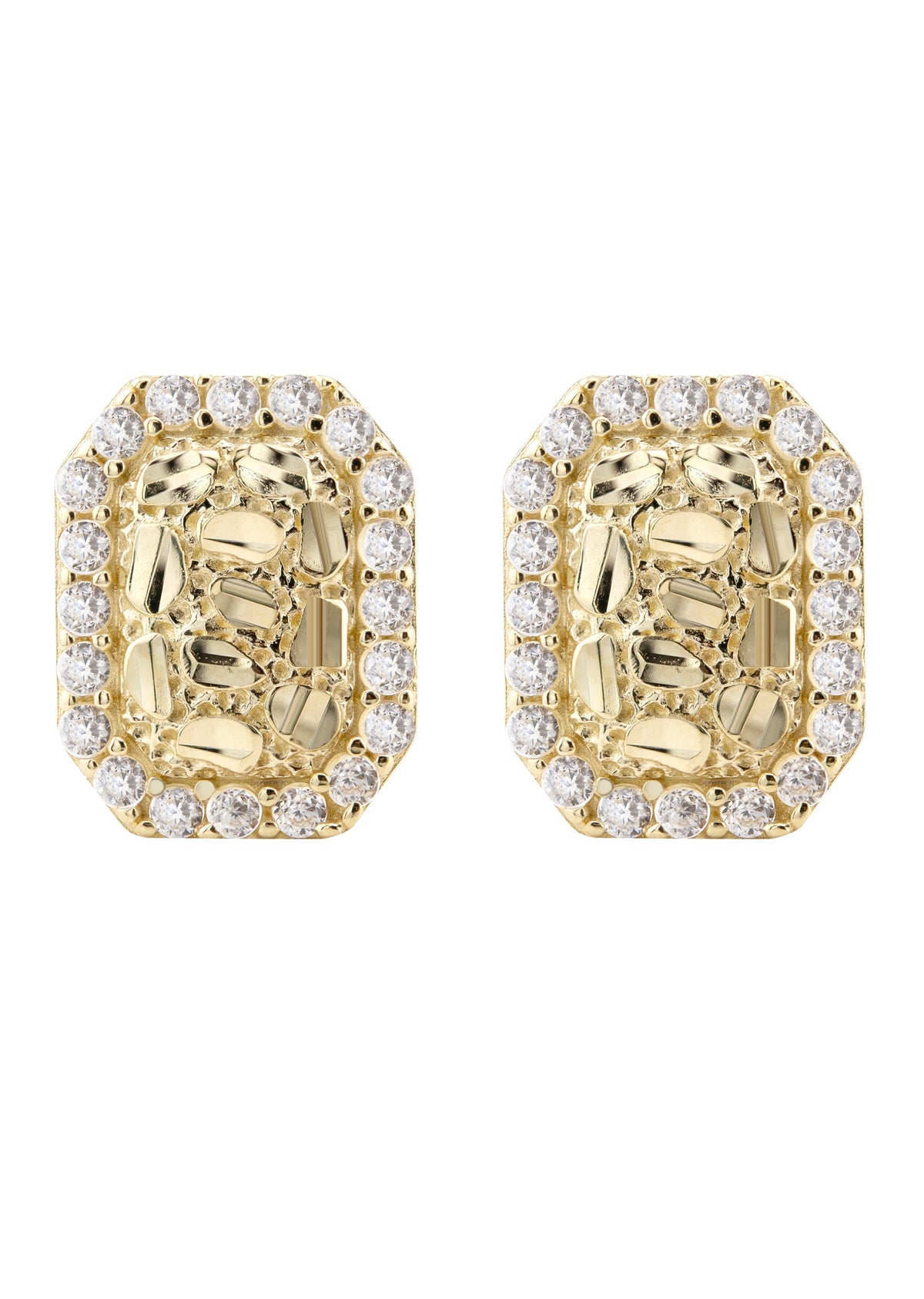 10K Gold Nugget Earrings | Appx 0.3 Inches Wide | Style #61