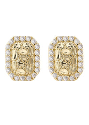10K Gold Nugget Earrings | Appx 0.3 Inches Wide | Style #61