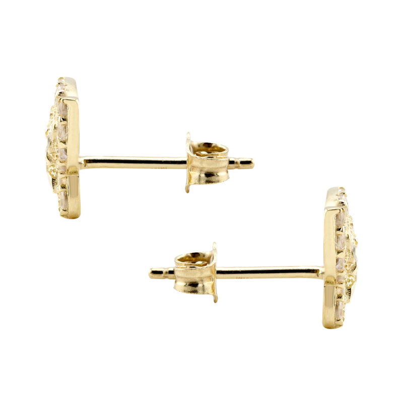 10K Gold Butterfly Nugget Earrings | Appx 0.4 Inches Wide | Style #133