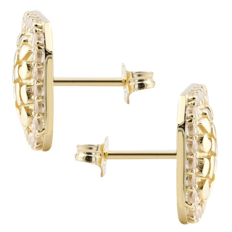 10K Gold Nugget Earrings | Appx 0.4 Inches Wide | Style #57