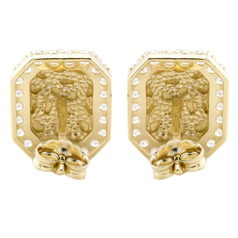 10K Gold Nugget Earrings | Appx 0.4 Inches Wide | Style #57