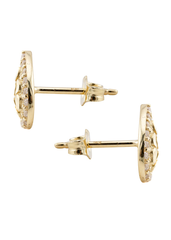 10K Gold Tear Drop Nugget Earrings | Appx 0.3 Inches Wide | Style #53