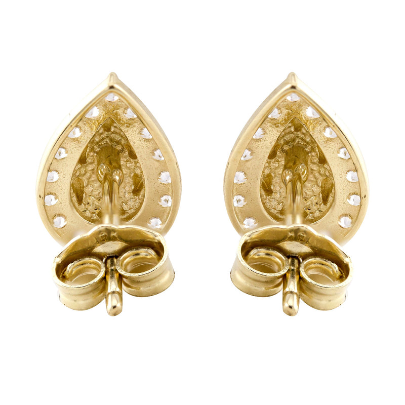 10K Gold Tear Drop Nugget Earrings | Appx 0.3 Inches Wide | Style #53
