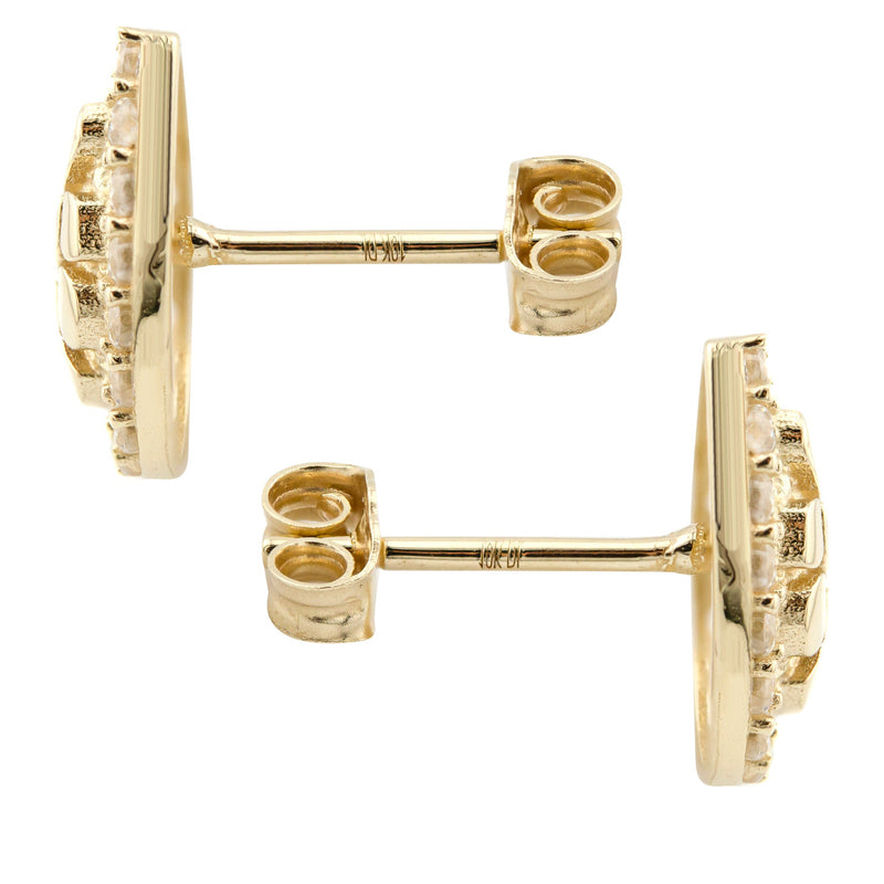 10K Gold Tear Drop Nugget Earrings | Appx 0.4 Inches Wide | Style #49