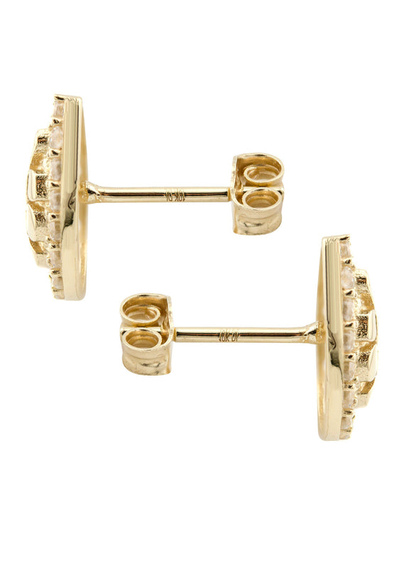 10K Gold Tear Drop Nugget Earrings | Appx 0.4 Inches Wide | Style #49