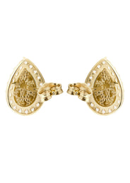 10K Gold Tear Drop Nugget Earrings | Appx 0.4 Inches Wide | Style #49
