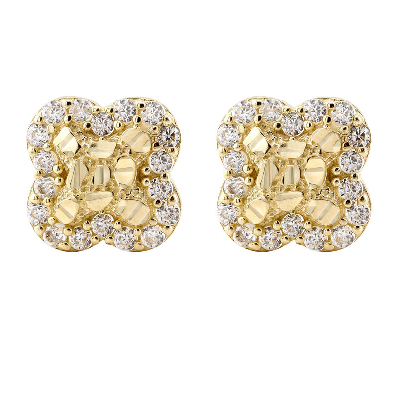 10K Gold Nugget Earrings | Appx 0.3 Inches Wide | Style #45