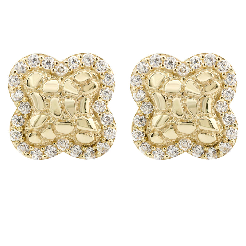 10K Gold Nugget Earrings | Appx 0.4 Inches Wide | Style #41