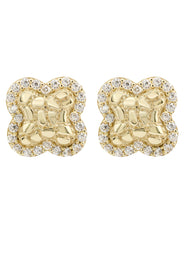 10K Gold Nugget Earrings | Appx 0.4 Inches Wide | Style #41