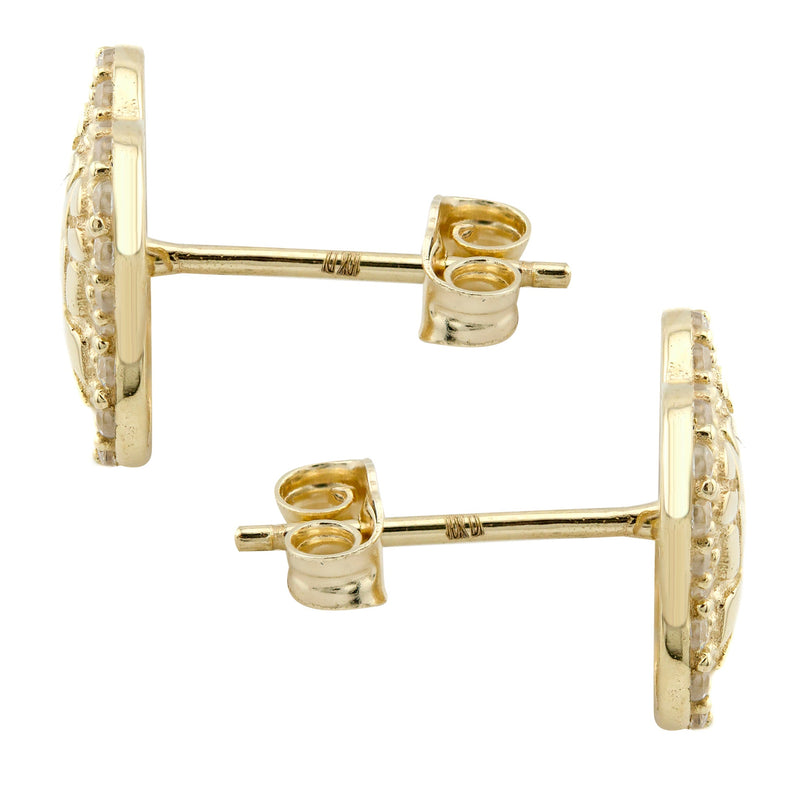 10K Gold Nugget Earrings | Appx 0.4 Inches Wide | Style #41