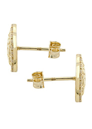 10K Gold Nugget Earrings | Appx 0.4 Inches Wide | Style #41