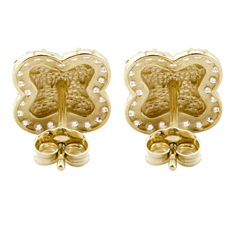 10K Gold Nugget Earrings | Appx 0.4 Inches Wide | Style #41