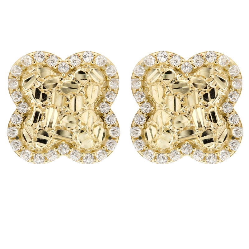 10K Gold Nugget Earrings | Appx 0.5 Inches Wide | Style #37