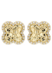 10K Gold Nugget Earrings | Appx 0.5 Inches Wide | Style #37