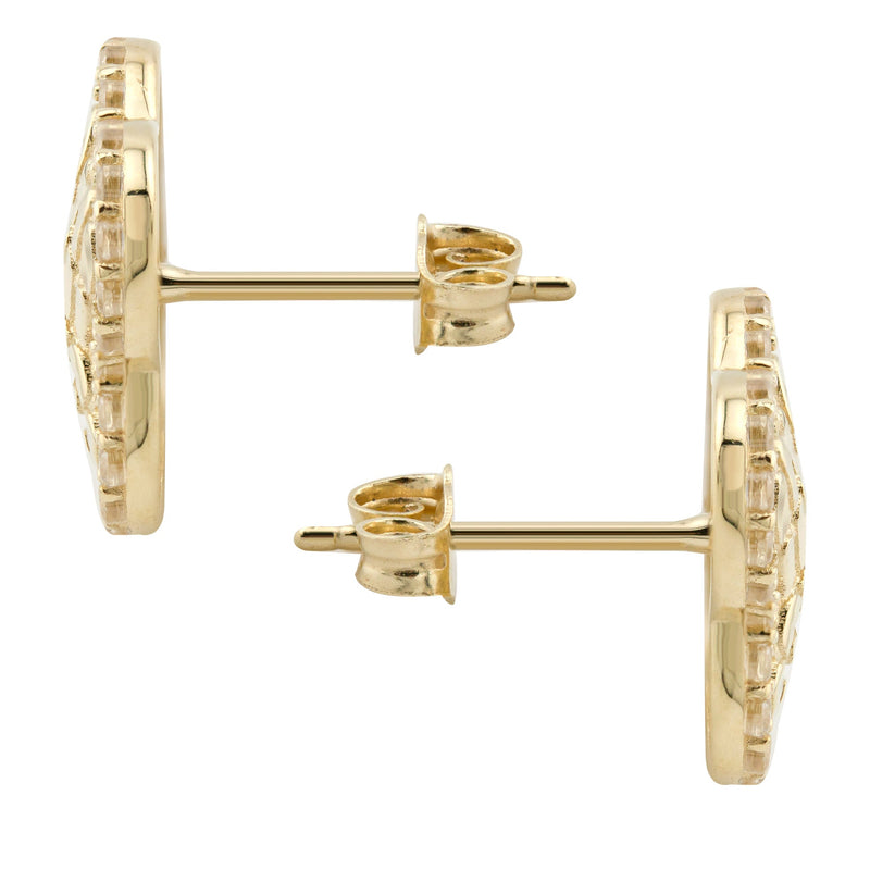 10K Gold Nugget Earrings | Appx 0.5 Inches Wide | Style #37