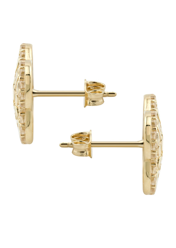 10K Gold Nugget Earrings | Appx 0.5 Inches Wide | Style #37