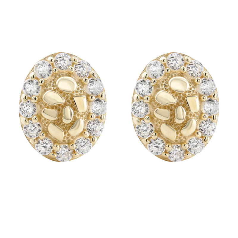 10K Gold Nugget Earrings | Appx 0.3 Inches Wide | Style #33