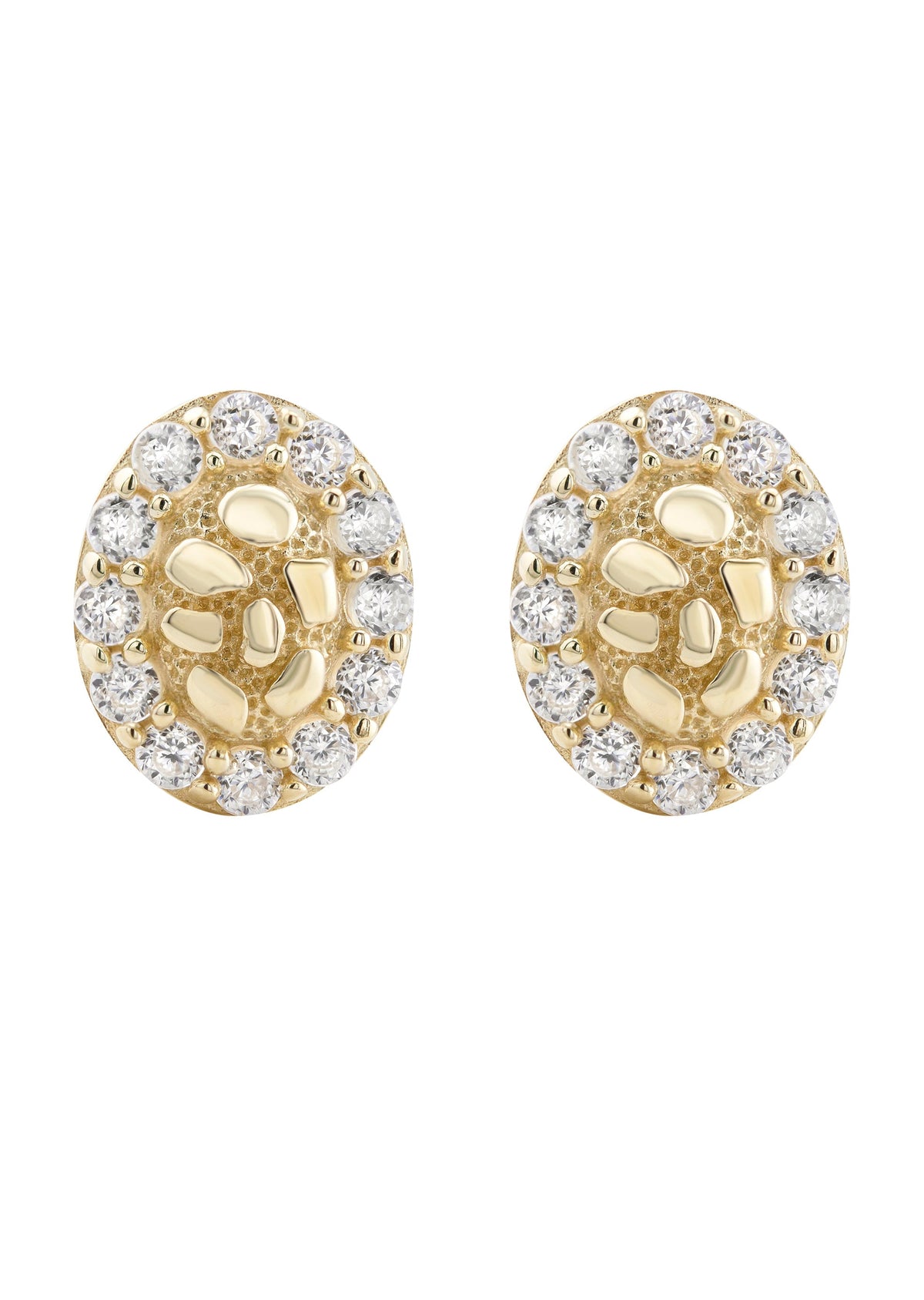 10K Gold Nugget Earrings | Appx 0.3 Inches Wide | Style #33