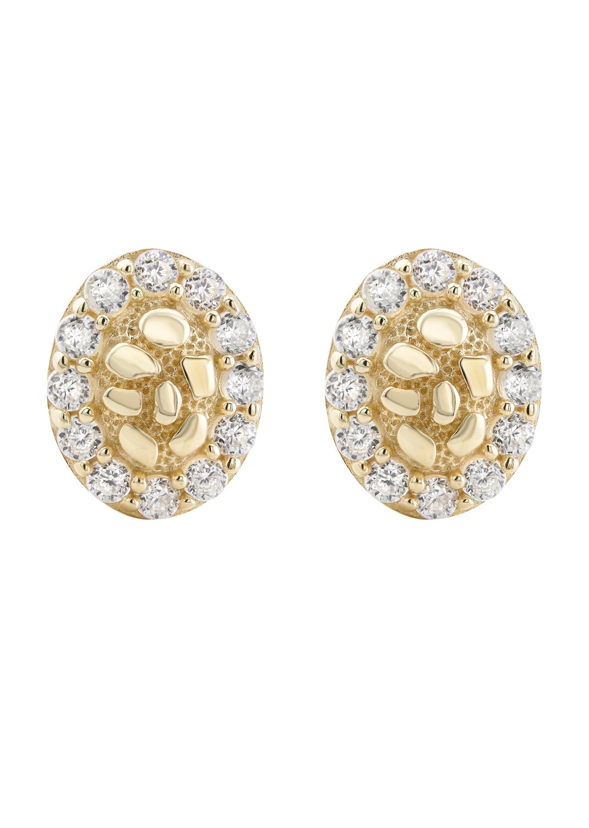 10K Gold Nugget Earrings | Appx 0.3 Inches Wide | Style #33
