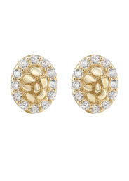 10K Gold Nugget Earrings | Appx 0.3 Inches Wide | Style #33