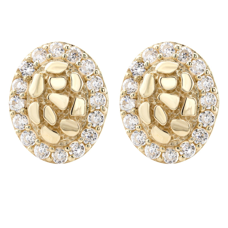 10K Gold Nugget Earrings | Appx 0.3 Inches Wide | Style #29