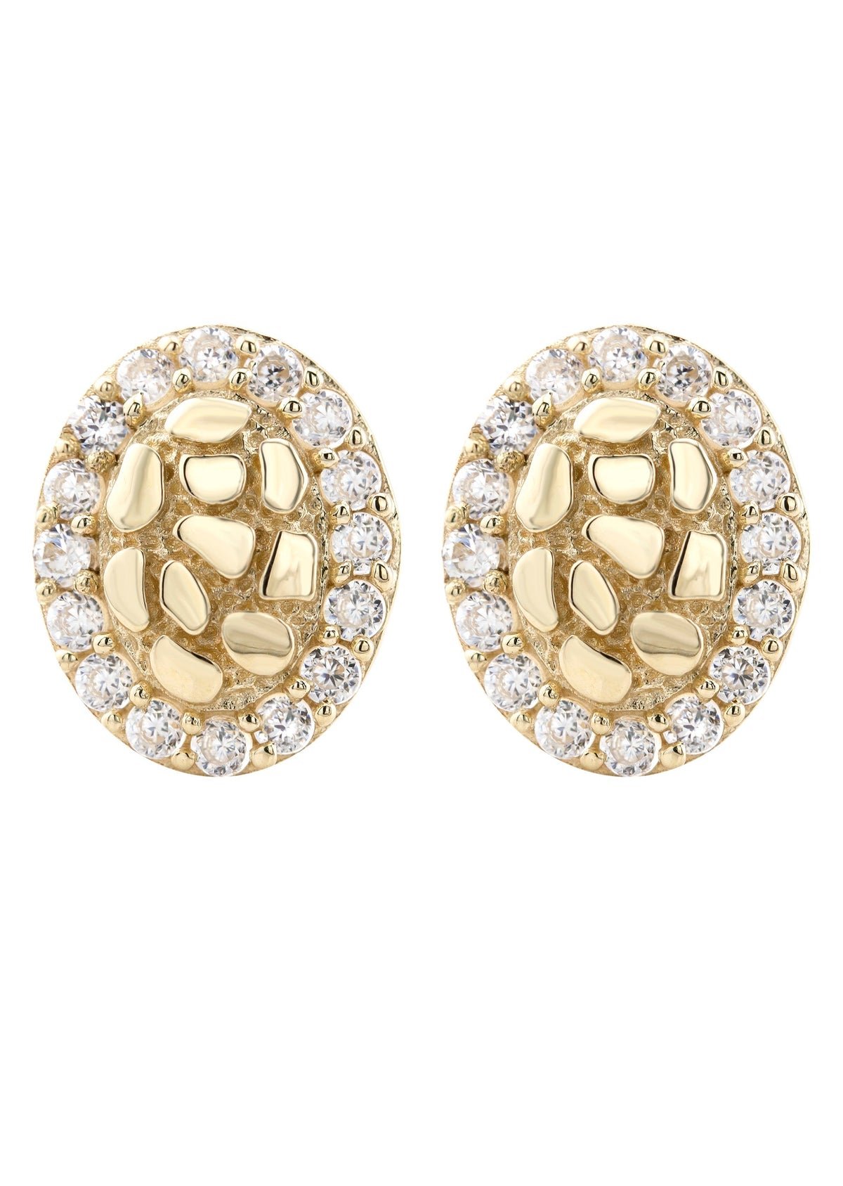 10K Gold Nugget Earrings | Appx 0.3 Inches Wide | Style #29