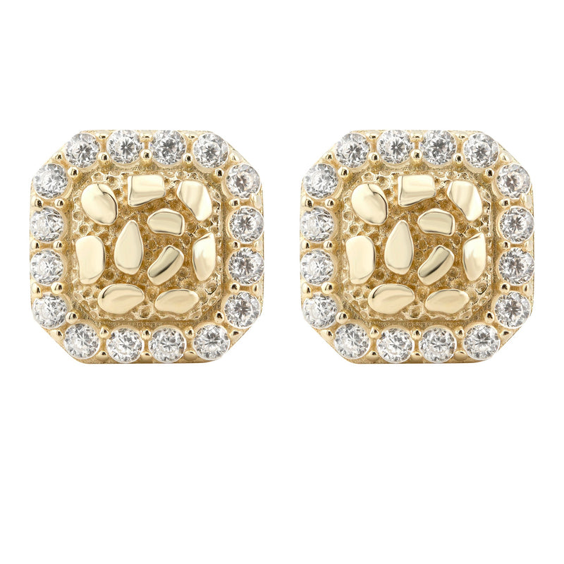 10K Gold Nugget Earrings | Appx 0.3 Inches Wide | Style #25