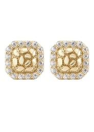 10K Gold Nugget Earrings | Appx 0.3 Inches Wide | Style #25