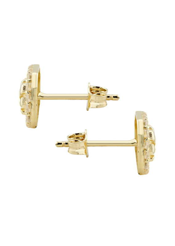 10K Gold Nugget Earrings | Appx 0.3 Inches Wide | Style #25