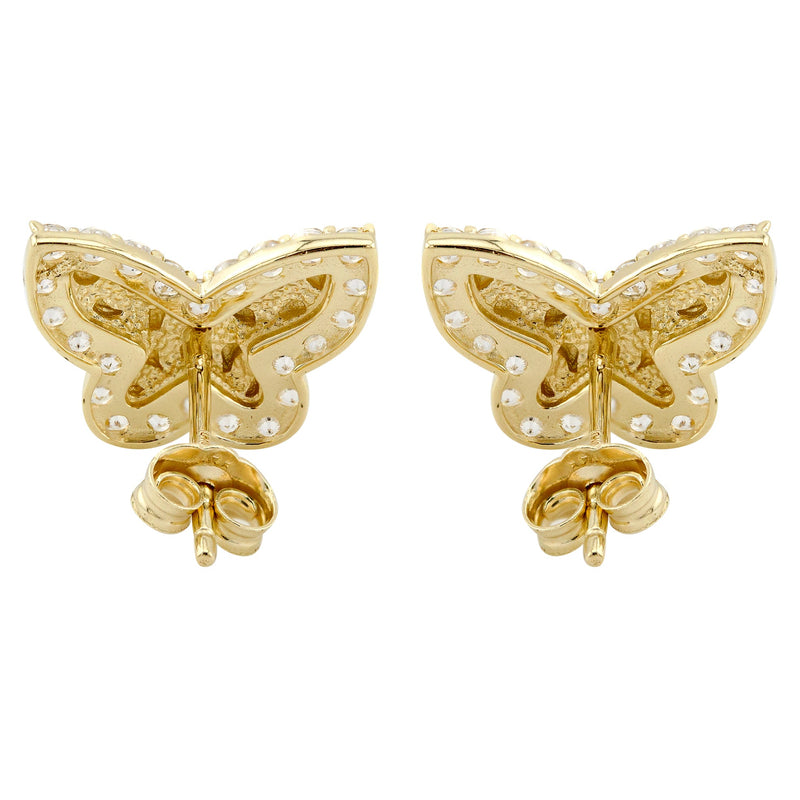 10K Gold Butterfly Nugget Earrings | Appx 0.5 Inches Wide | Style #129