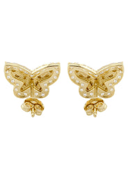10K Gold Butterfly Nugget Earrings | Appx 0.5 Inches Wide | Style #129