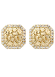 10K Gold Nugget Earrings | Appx 0.5 Inches Wide | Style #21