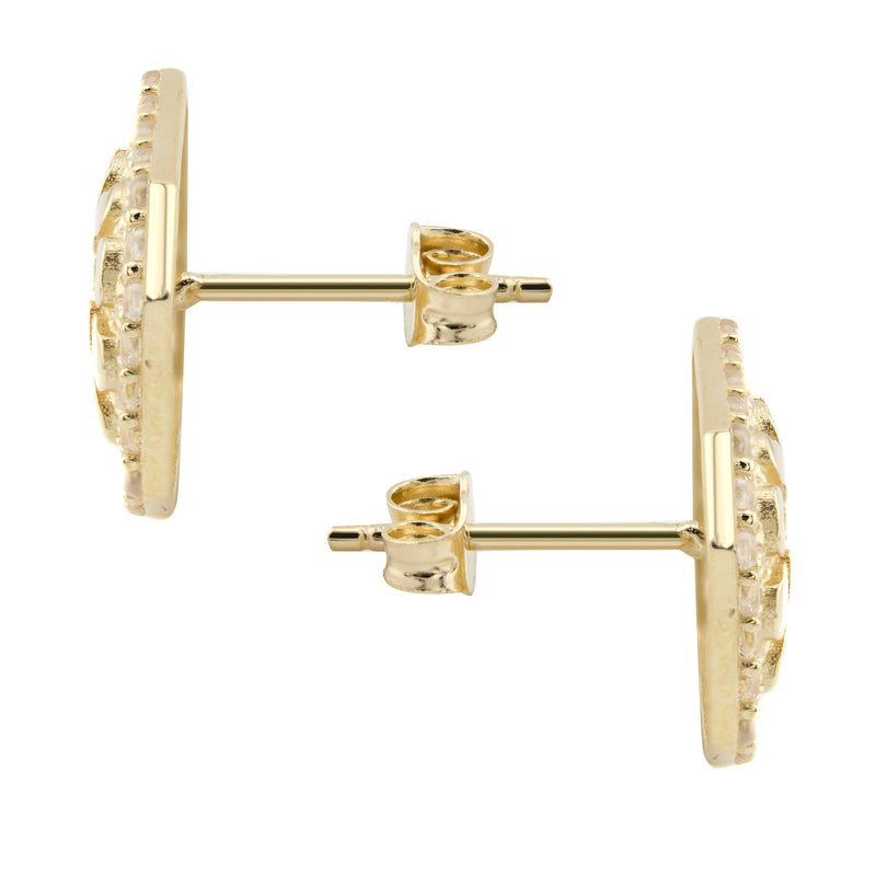 10K Gold Nugget Earrings | Appx 0.5 Inches Wide | Style #21