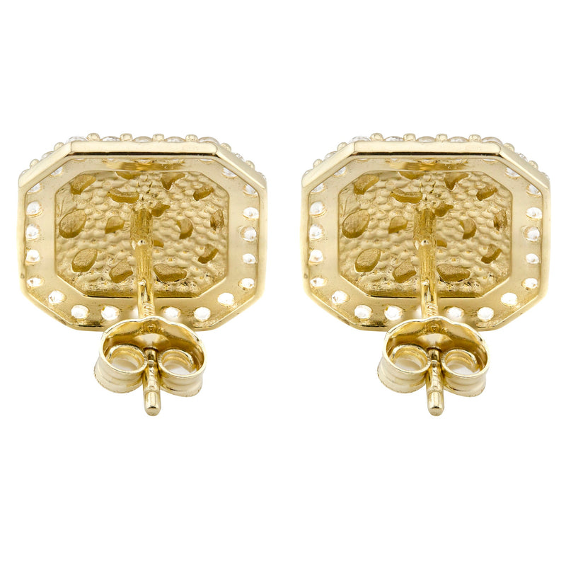 10K Gold Nugget Earrings | Appx 0.5 Inches Wide | Style #21