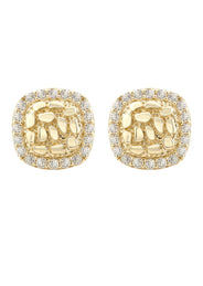 10K Gold Nugget Earrings | Appx 0.4 Inches Wide | Style #17