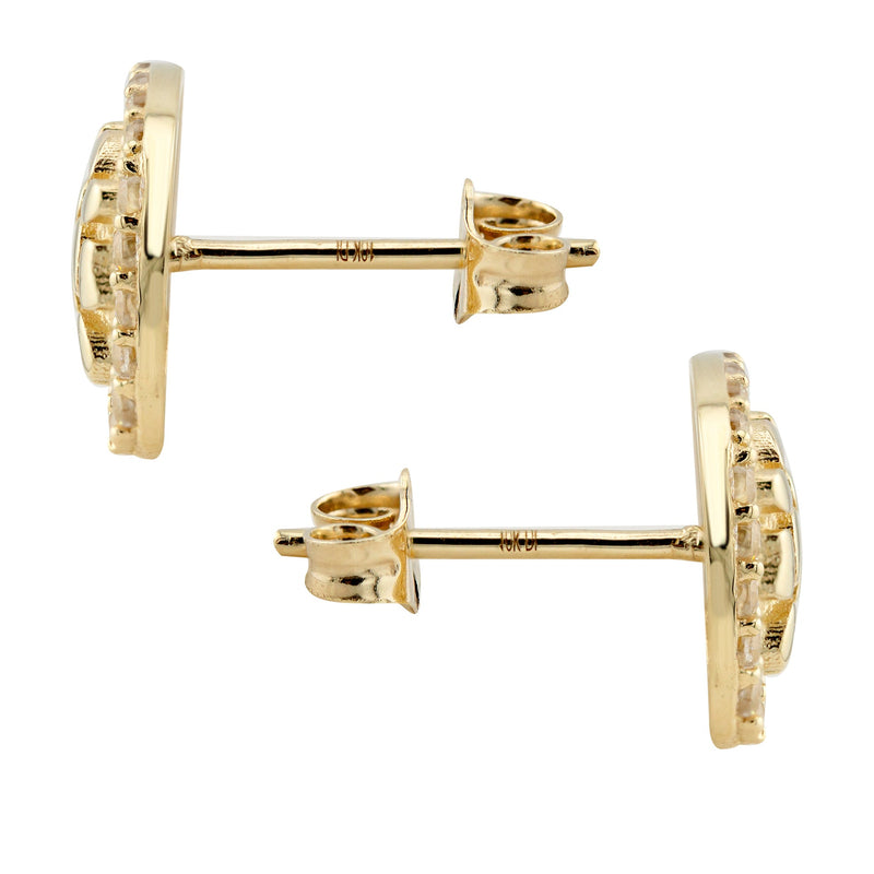 10K Gold Nugget Earrings | Appx 0.4 Inches Wide | Style #17