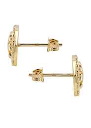 10K Gold Nugget Earrings | Appx 0.4 Inches Wide | Style #17