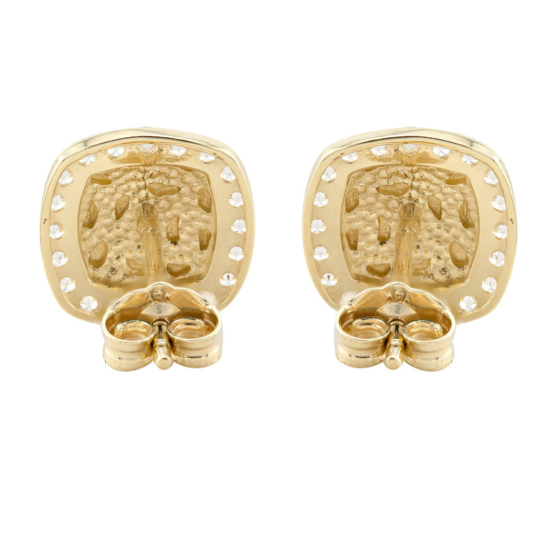 10K Gold Nugget Earrings | Appx 0.4 Inches Wide | Style #17