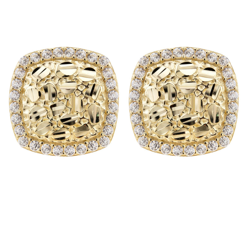 10K Gold Nugget Earrings | Appx 0.5 Inches Wide | Style #13