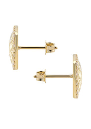 10K Gold Nugget Earrings | Appx 0.5 Inches Wide | Style #13
