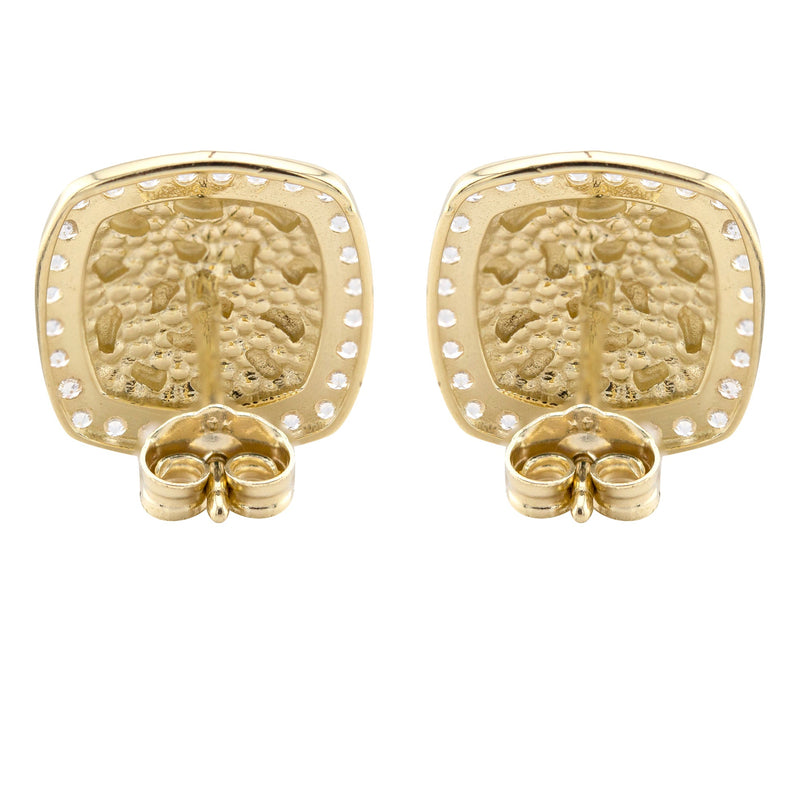 10K Gold Nugget Earrings | Appx 0.5 Inches Wide | Style #13
