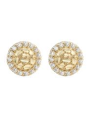 10K Gold Round Nugget Earrings | Appx 0.3 Inches Wide | Style #9