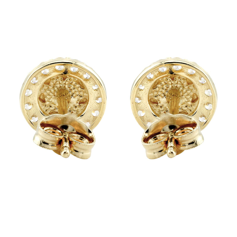 10K Gold Round Nugget Earrings | Appx 0.3 Inches Wide | Style #9