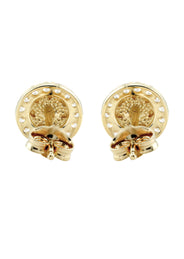 10K Gold Round Nugget Earrings | Appx 0.3 Inches Wide | Style #9