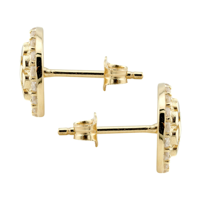 10K Gold Round Nugget Earrings | Appx 0.4 Inches Wide | Style #5
