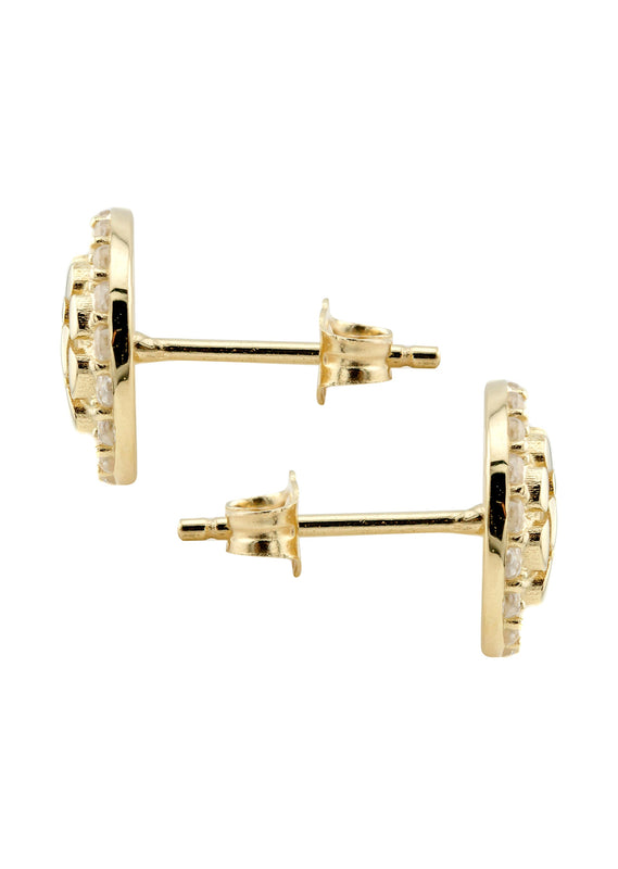 10K Gold Round Nugget Earrings | Appx 0.4 Inches Wide | Style #5