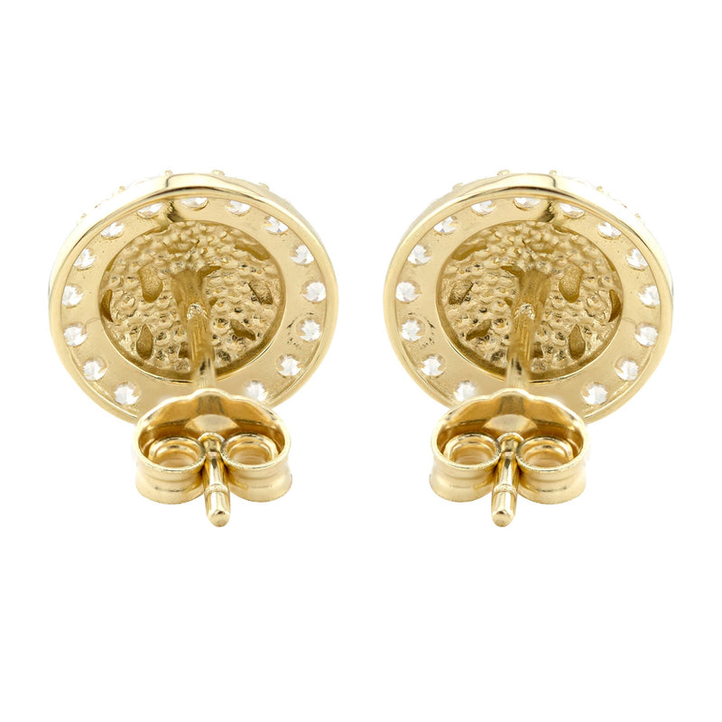 10K Gold Round Nugget Earrings | Appx 0.4 Inches Wide | Style #5
