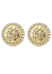 10K Gold Round Nugget Earrings | Appx 0.5 Inches Wide | Style #1