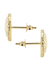 10K Gold Round Nugget Earrings | Appx 0.5 Inches Wide | Style #1
