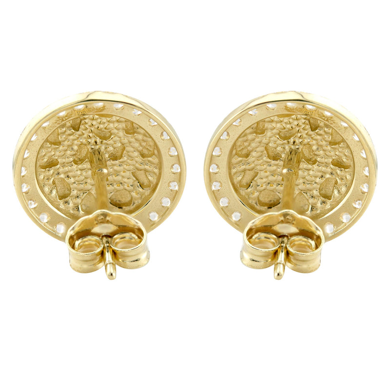 10K Gold Round Nugget Earrings | Appx 0.5 Inches Wide | Style #1